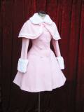 Lolita Coat with Fur Collars Removable Cape - Pink Sweet Red Christmas Wine Size S - In Stock