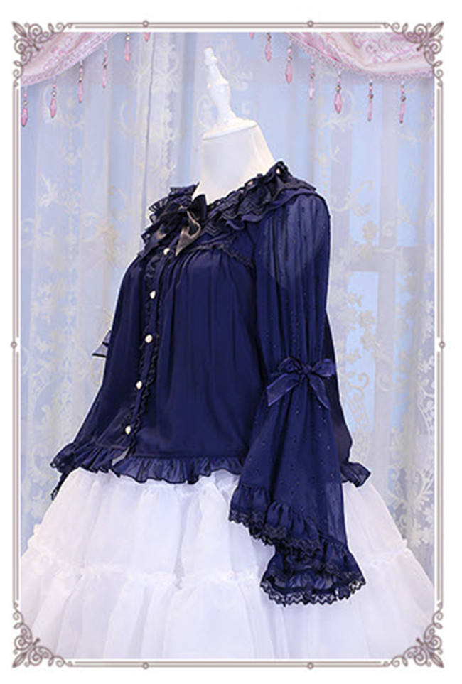 The Secret Key Of Elves~ Elegant Lolita HIme Sleeves Blouse