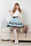 Sweet Pink Piano Keyboard Prints Lolita Pleated Skirt -out