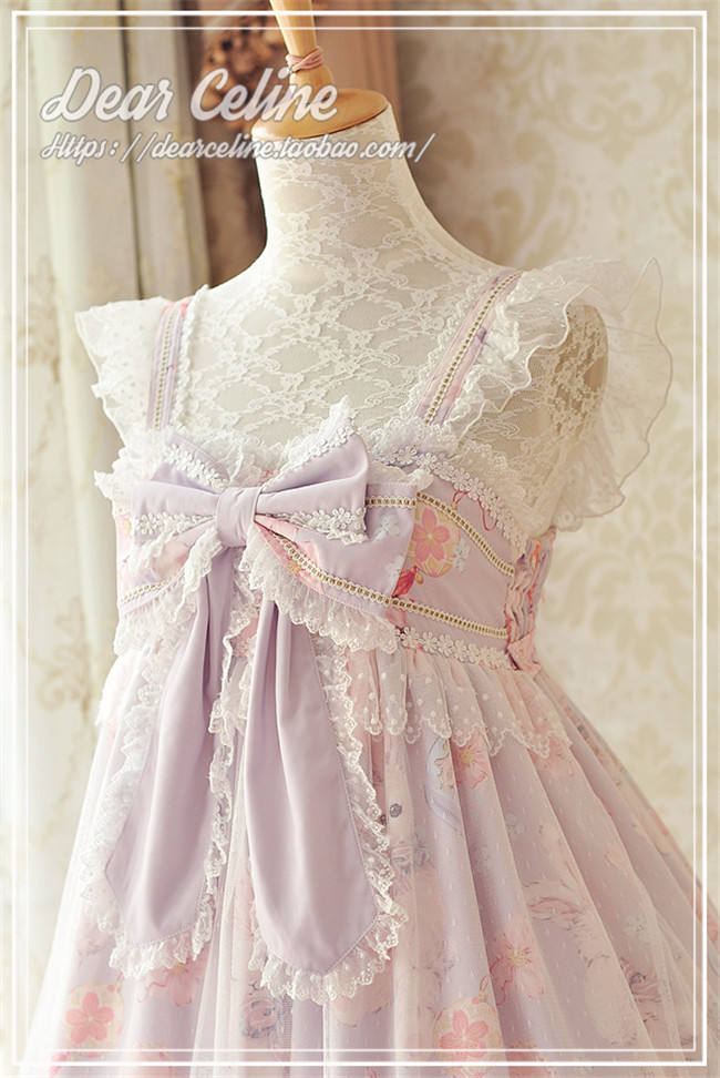 Dear Celine ~Sakura Rabbit~ High Waist Lolita JSK -Ready Made