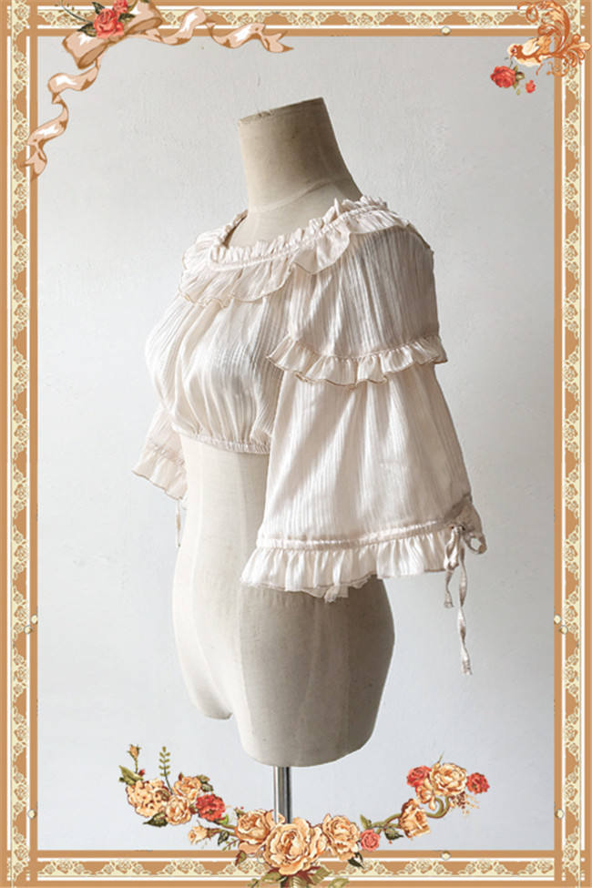 Sweet Lolita Short Sleeves Blouse Short Version -Special Price-out