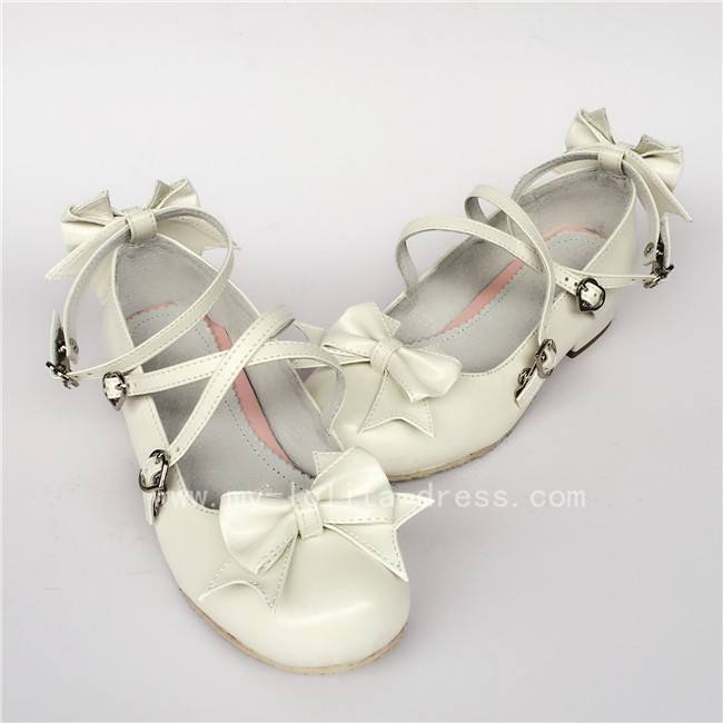 Sweet Cat's Ear Bows Matte Lolita Heels Shoes