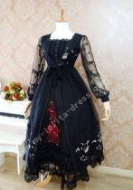 Long A-line Skirt Vintage Lolita Dress with Embroidery 7 Colors