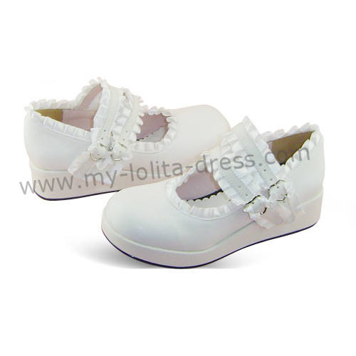 White Lace Lolita Platform Shoes