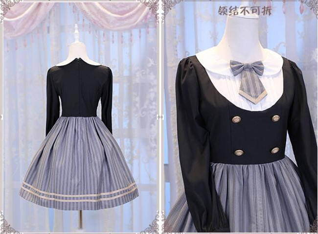 Magic Music School~ College Style Bass Embroidery Lolita OP Dress