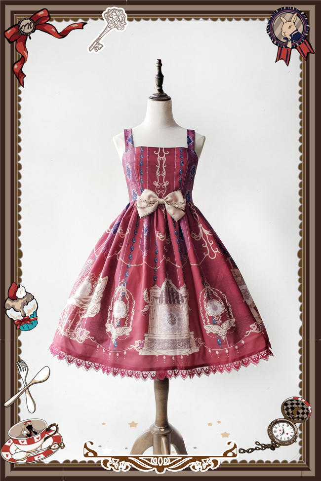 The Bell From Paradise~ Lolita Printed JSK+Headbow -Ready Made
