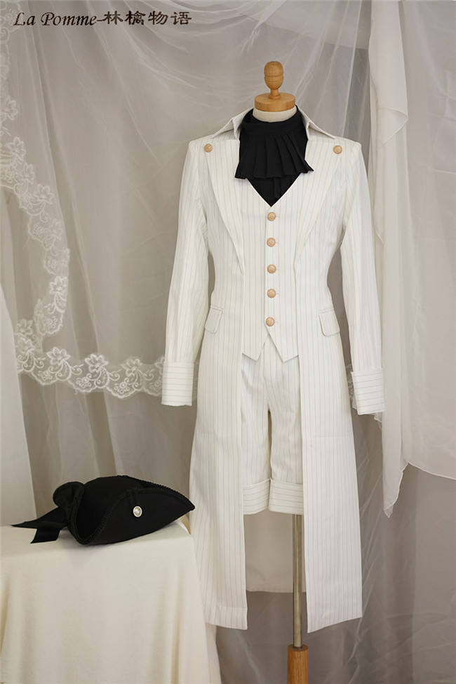 La Pomme ~Ouji Stripe Lolita Coat + Med-length Pants