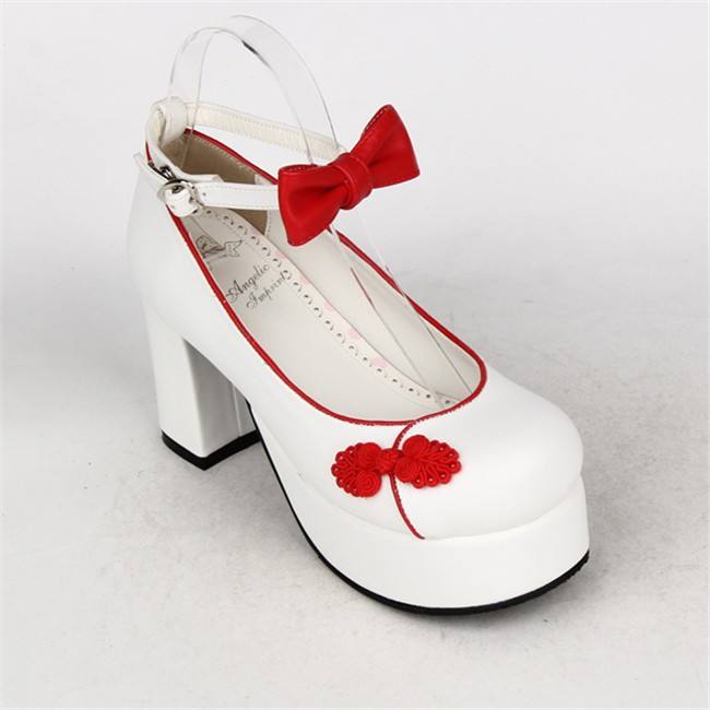 Angelic Imprint- Elegant Bow Embroidery Round/Square Heels Qi Lolita Shoes