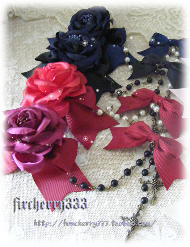 Sweet Rose and Bow Hairpin Set -In Stock
