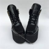 High Platform Glossy Black Lolita Shoes O