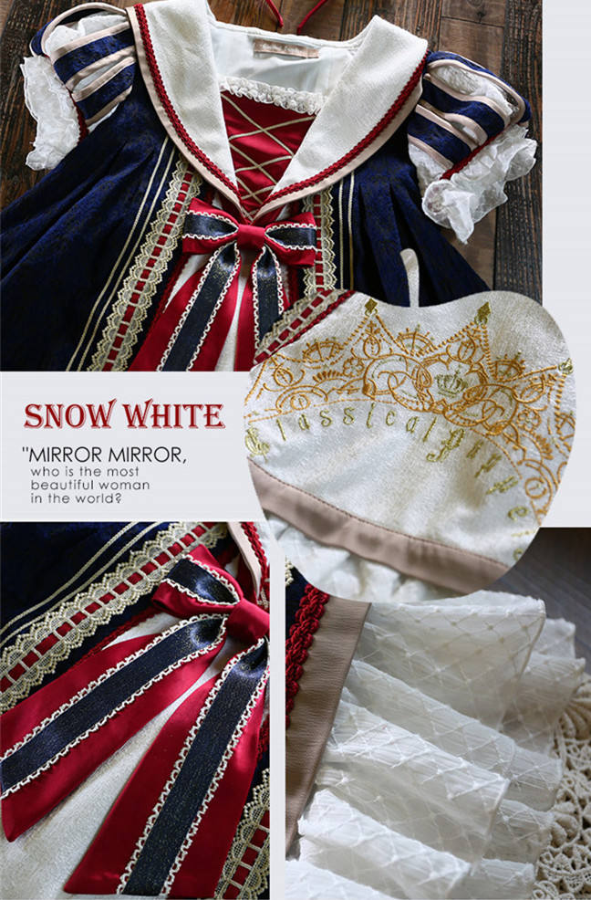 Classical Puppets ~White Snow Babydoll Style Daily Lolita OP -Ready Made