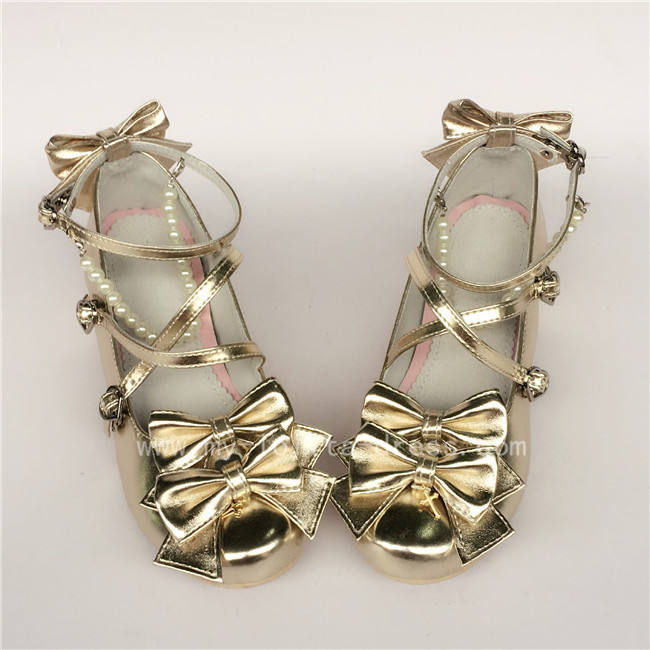 Sweet Bows Cross Straps Lolita Heels Shoes