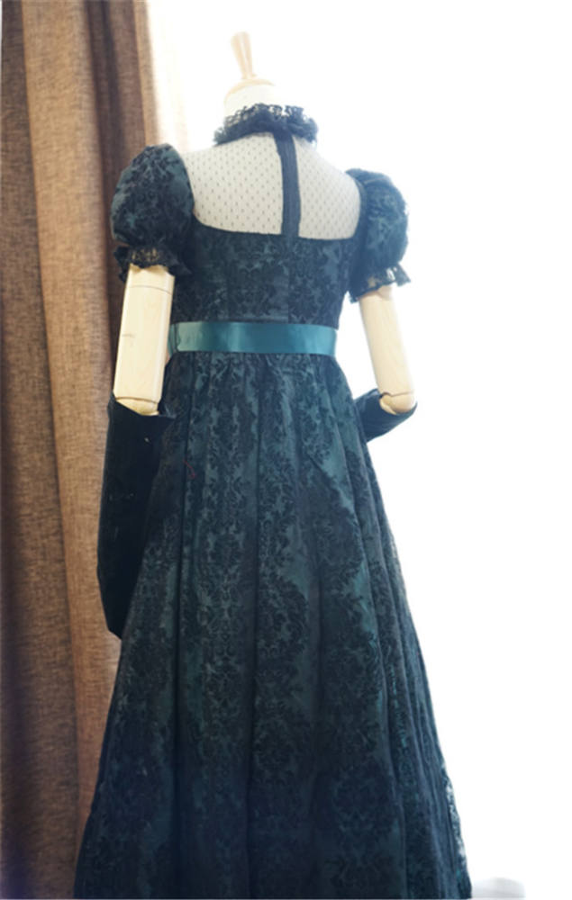 Josephine~ Gothic Chiffon Lolita High Waist Jumper Green XL - In Stock