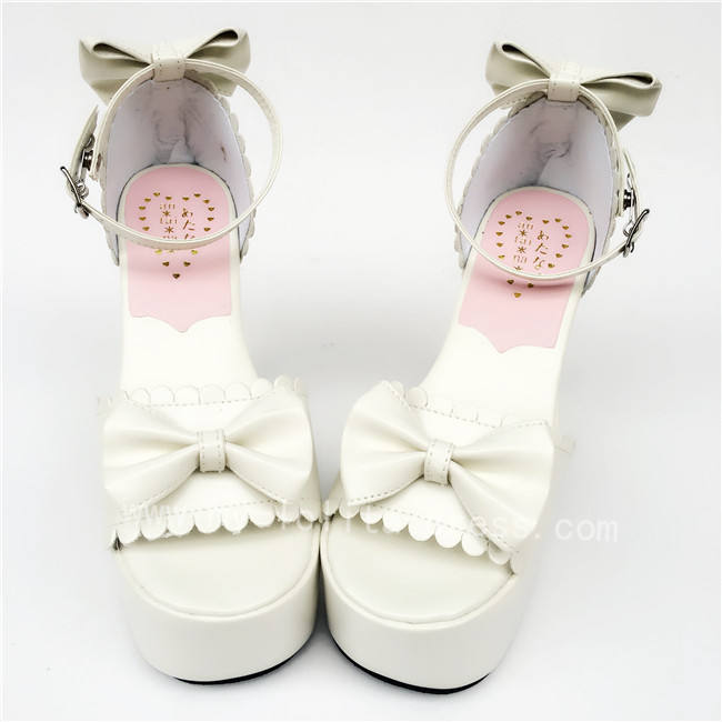 White Bows Lolita High Platform