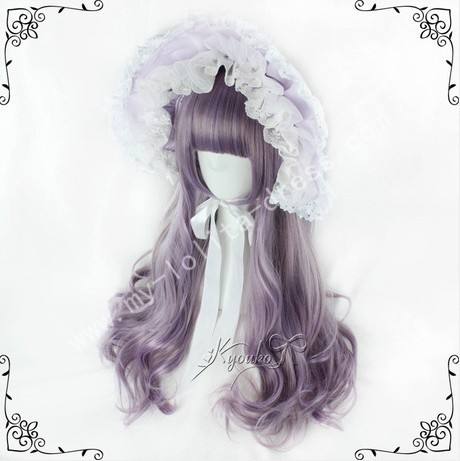 70cm Purple Brown Curls Lolita Wig