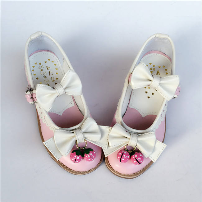 Sweet Bows Strawberry Lolita Low Heels Shoes