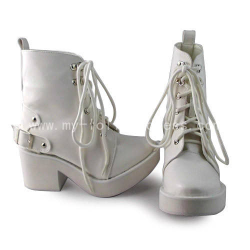 Matt White Girls Short Boots