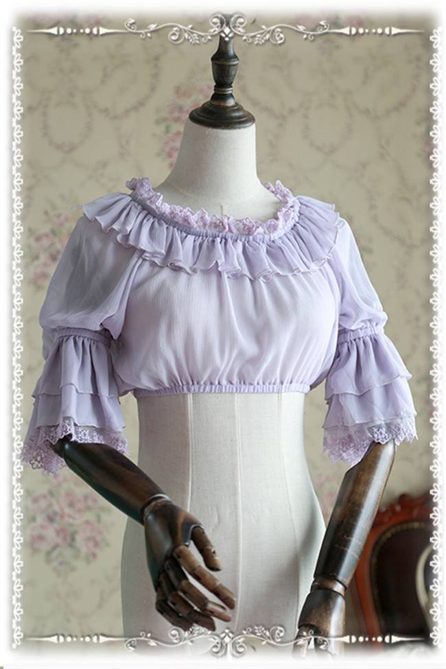 Infanta Hime Sleeves Chiffon Lolita Short Version Blouse