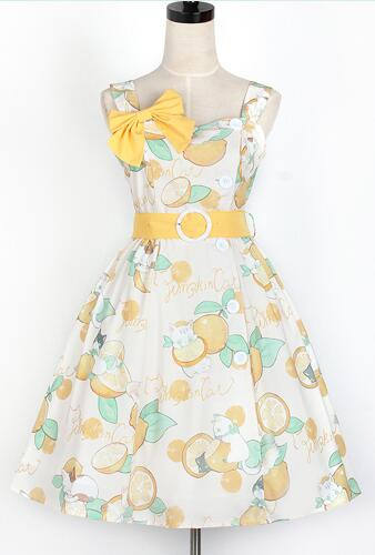 Lemon Cat~ Sweet Lolita Short Sleeves OP -out