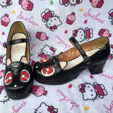 Sweet Black Lolita Heels Shoes with Owl Head Designed