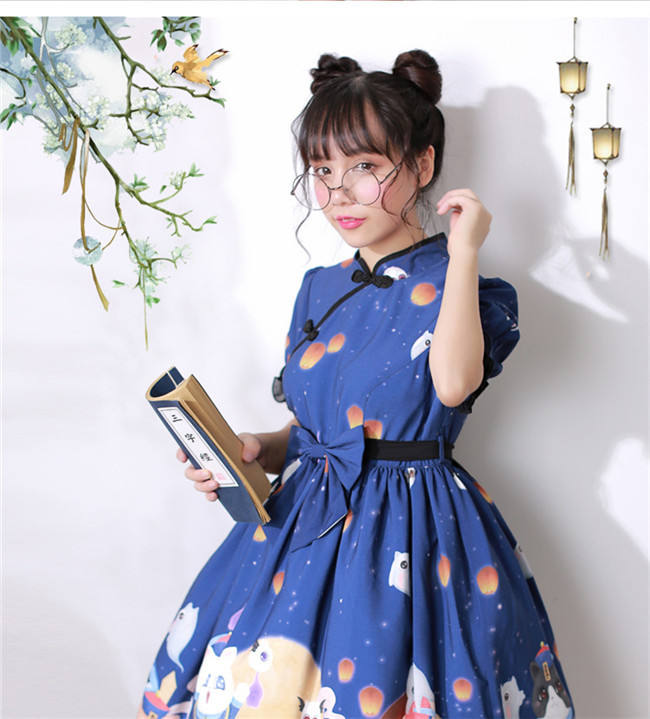Zombie Cats~ Sweet Printed Lolita OP -Pre-order Closed
