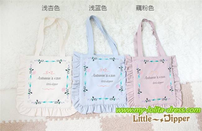 Little Dipper  ~Cat + Moon + Stars~ Embroidery Lolita Long Sleeves OP Dress - Ready Made