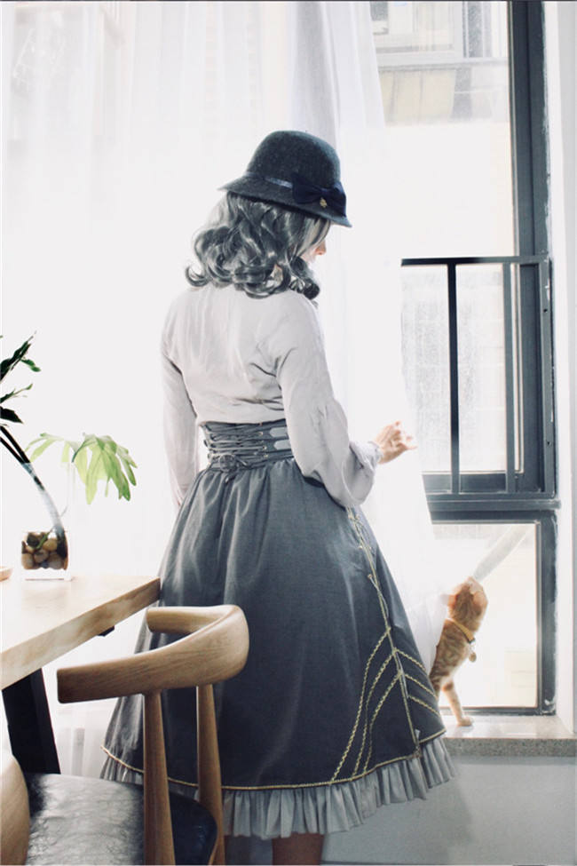 MISS 1860~ Vintage Lolita Cape+Skirt+Corset+Blouse -out