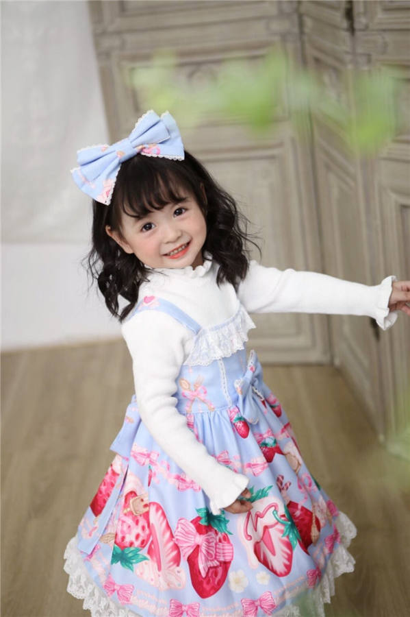 Starwish~ Cream Strawberry~ Sweet Cute Lolita Jumper for Kids