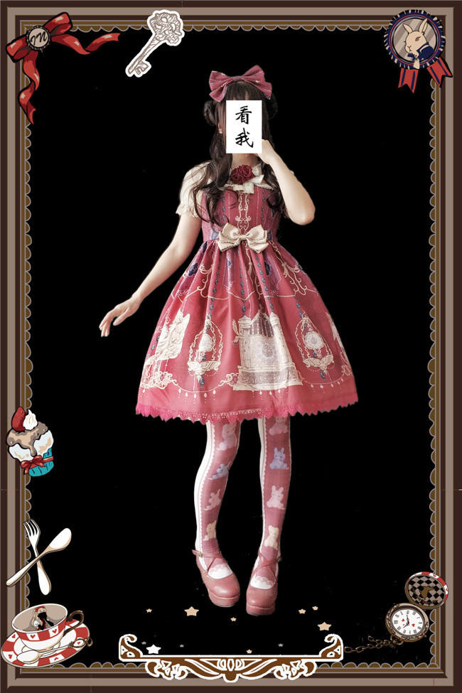 The Bell From Paradise~ Lolita Printed JSK+Headbow -Ready Made