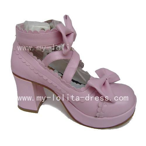 Sweet Pink Square Heel Gokou Ruri Boots