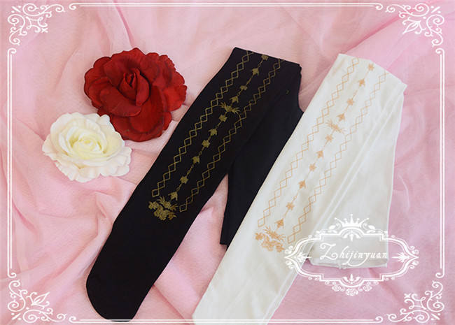 Sweet Gold-stamping Lolita Tights