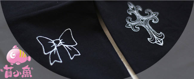 Crown Bear Cross Velvet Tights