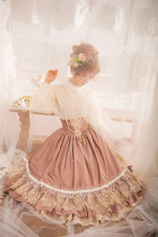 Miss Point ~ Elizabeth~ Elegant Lolita Fishbone Skirt Tea Party Version -Custom Tailor Available