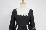 Devil Wing~ Gothic Long Sleeves OP Dress With Detachable Collar -Clearance
