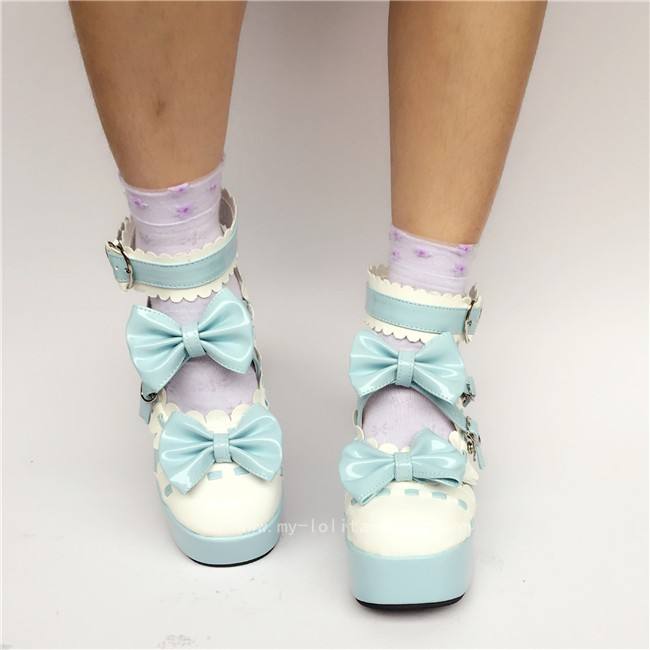 Sweet Red Whtie Lolita High Platform