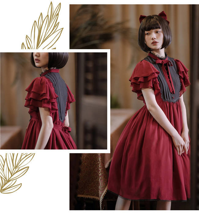 Memory of Floria~ Vintage Lolita OP Short/Long Version-Ready Made