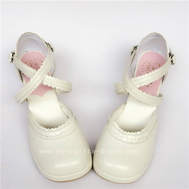 Cross Straps Pink Sweet Lolita Sandals