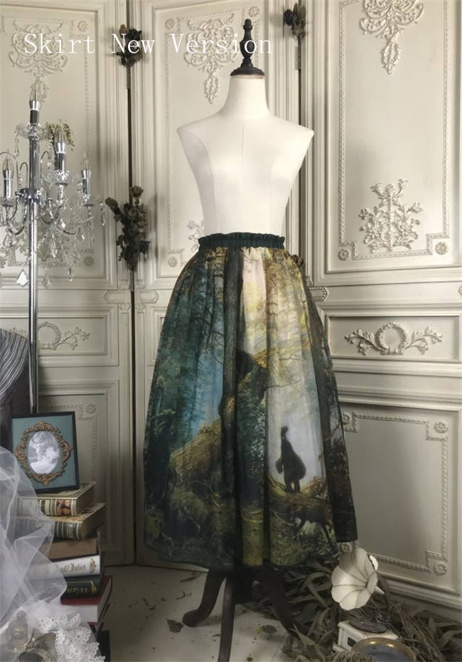 Pine Trees Forest Morning Vintage Lolita Dress-Ready Made