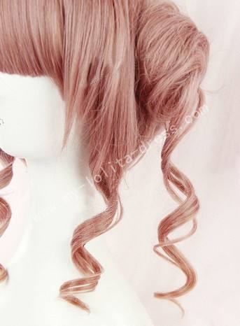 Red Brown Face Framing Ponytail Bun Lolita Wig
