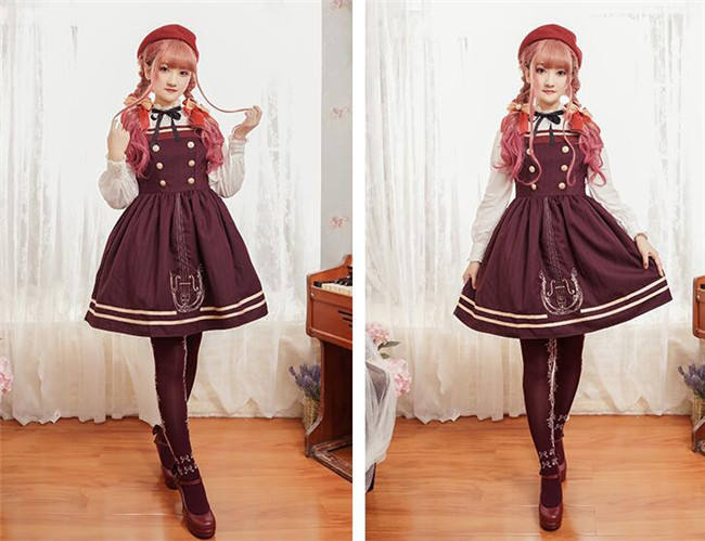 Magic Music School~ College Style Bass Embroidery Lolita JSK Dress
