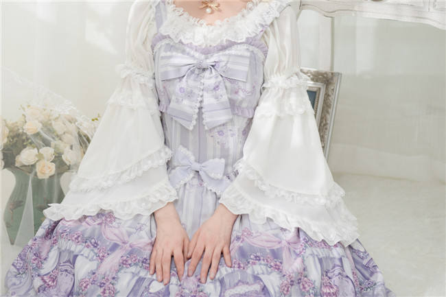 Maid's room~ Sweet Printed JSK Dress+Headbow -Ready In Stock