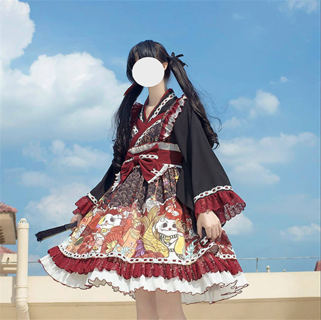 Alice Girl ~Lucky Cat~ Kimono Style Lolita JSK