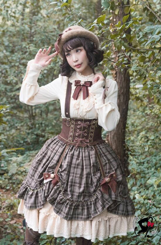 Little Red Riding Hood~ Classic Lolita Fish-bone Skirt + Blouse+Cape-Pre-order Closed