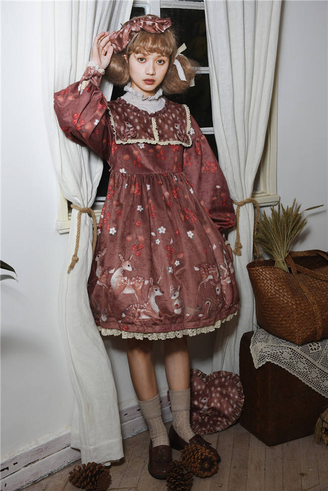 Berries Deer~ Sweet Lolita OP/JSK -Pre-order Closed