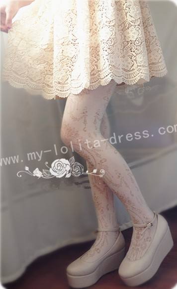 Elegant Vintage Droplight Prints Lolita Tights - IN STOCK