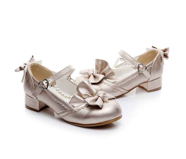 Cinderella~ Sweet Bow Beadchain Lolita Shoes