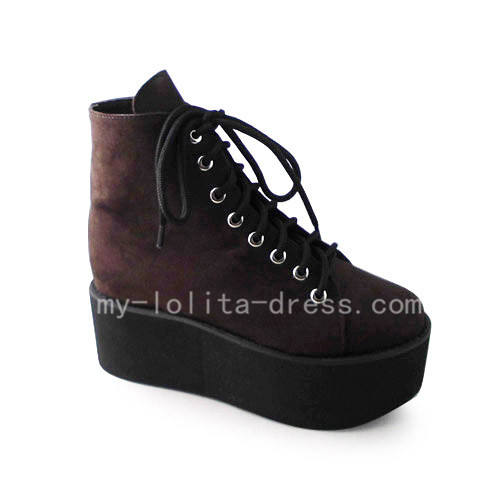 Brown Classic Wedges Lolita Girls Shoes