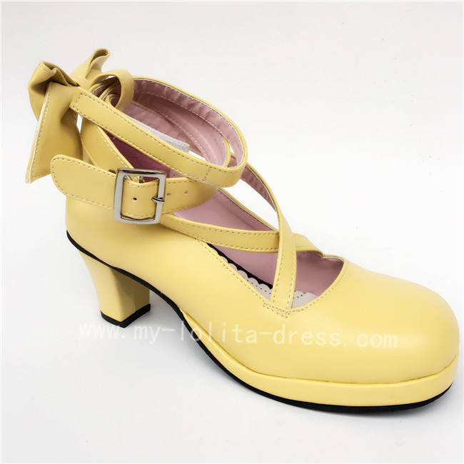 Red Bow Lolita Shoes for Girls