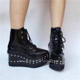 Black High Platform Lolita Boots O