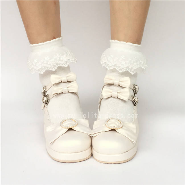 Sweet 3 Bows Lolita Heels Shoes
